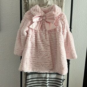 Widgeon pink fur pea coat size 4t